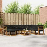  Set vanjskih sofa 9 kom. Prirodna i crna | shoptok.hr