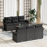 vidaXL 7-komadni vrtni sofa set s jastučićima crni poli ratan akacija Cijene