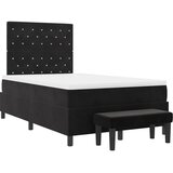  Krevet s opruga kutije s uzglavljem Crna 200 x 120 cm Baršun | shoptok.hr