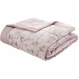 Catherine Lansfield Ružičasti prošiven prekrivač od samta za bračni krevet 220x220 cm Crushed –