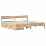 vidaXL Posteljni okvir z vzglavjem 200x200 cm trdna borovina, (21322559) | Shoptok.si