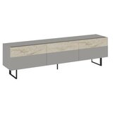 Hanah home tv polica sign grey travertine