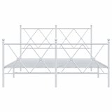  Metalni okvir kreveta uzglavlje i podnožje bijeli 137x190 cm | Eponuda.com