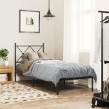  Metalni okvir za krevet s uzglavljem crni 75x190 cm | shoptok.hr