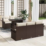  Sjedeća garnitura za vrt 6 kom. Smeđa [Sintetički]: Poli Ratan 251 x 179 x 85 cm | Shoptok.si