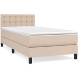 vidaXL Box spring postelja z vzmetnico kapučino 90x190 cm umetno usnje, (20894264) Cene