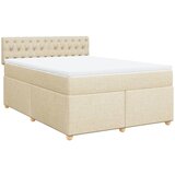 vidaXL Krevet s oprugama i madracem krem 140 x 190 cm od tkanine | shoptok.hr