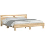  Okvir za krevet s uzglavljem i LED boja hrasta sonome 180x200cm | shoptok.hr