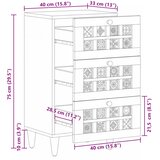  Kreveta s ladicama Prirodna 40 x 33 x 75 cm Čvrsto drvo manga | shoptok.hr