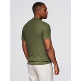 Ombre Men's knitted unbuttoned polo shirt - olive | shoptok.hr