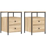 vidaXL Nočna omarica 2 kosa sonoma hrast 44x45x60 cm inženirski les | Shoptok.si