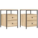 vidaXL Noćni ormarići 2 kom boja hrasta 44x45x60 cm konstruirano drvo | shoptok.hr