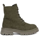 Sergio Leone Dark green women's hiking boots with suede trim by Cene