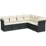  6-dijelni set vrtnih sofa s jastucima crni od poliratana | shoptok.hr
