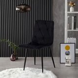 Modern Home Set od 4 prošivene baršunaste stolice za blagovaonicu i dnevni boravak - crne | shoptok.hr