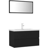  Set kupaonskog namještaja od iverice crni | shoptok.hr