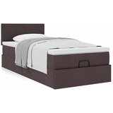 vidaXL Otomanski posteljni okvir z vzmetnico rjav 90x200 cm blago Cene