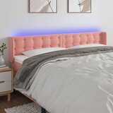 The Living Store led posteljno vzglavje roza 203x16x78/88 cm žamet - led vzglavje, (21438294) Cene