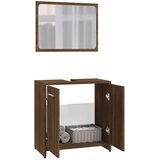  Set kupaonskog namještaja smeđa boja hrasta konstruirano drvo | shoptok.hr
