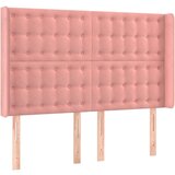  Uzglavlje s ušima ružičasto 147x16x118/128 cm baršunasti | shoptok.hr