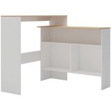  Barski stol s 2 stolne ploče bijelo i boja hrasta 130x40x120 cm | shoptok.hr