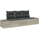 3 Dio Set Kauča za Vrt s Jastučićima Svjetlosivi Poli Ratan | shoptok.hr
