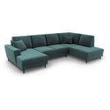 Cosmopolitan Design Petrolej zelena baršunasti sklopiva/s prostorom za odlaganje kutna garnitura (s desnim kutom/u obliku slova "U") Kyoto – | shoptok.hr