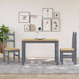 vidaXL Jedilni stoli 2 kosa sivi 40x46x99 cm trdna borovina | Shoptok.si