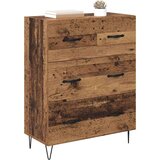 vidaXL Strani šal Star les 69,5 x 34 x 90 cm Inženirski les in železo | Shoptok.si