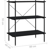 Police s 3 razine crne 80 x 40 x 92 cm | shoptok.hr