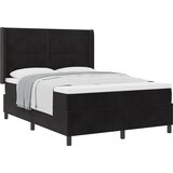 vidaXL Box Spring postelja z vzmetnico Črna 160x200 cm Žamet, (22050994) | Shoptok.si