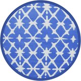 Vanjski tepih plavo-bijeli Ø 200 cm PP | shoptok.hr