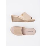 GOODIN Golden women's wedge flip-flops | Shoptok.si