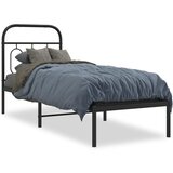 vidaXL Kovinski posteljni okvir z vzglavjem črn 75x190 cm | Shoptok.si