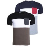 Dewberry DUAL SET T8592 MENS T-SHIRT-BLACK-NAVY BLUE Cene