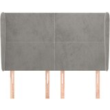  Vzglavje z ušesi svetlo sivo 147x23x118/128 cm žamet, (20792991) | Shoptok.si