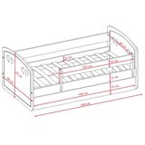 Julia Drveni dječji krevet s ladicom - sivi - 160*80 cm | shoptok.hr