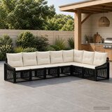  Sjedeća garnitura za vrt 7 kom. Crna poliratan 62 x 62 x 70 cm | shoptok.hr