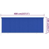  Vanjska roleta za zamračivanje 400 x 140 cm plava HDPE | shoptok.hr
