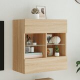  The Living Store Stenska TV omarica z LED lučkami sonoma hrast 58,5x30x60,5 cm - TV Stenska Omarica, (21555329) Cene