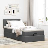  Otomanski okvir kreveta s madraca tamnosivi 90x190cm tkanine | shoptok.hr