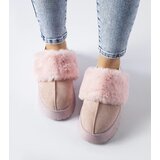  Pink insulated slippers with elastic band and fur Sangro | shoptok.hr