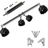 SuperLove Metal Spreader Bar with Zip Hand & Ankle Cuffs Black | shoptok.hr