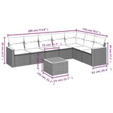 8-dijelni set vrtnih sofa od poliratana s jastucima crni | shoptok.hr