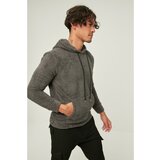 Trendyol Smoked Men's Hoodie Kangaroo Pocket Long Sleeve New Sweatshirt Cene