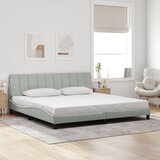  Okvir kreveta s LED-om bez madraca Hanko svijetlosivi 200x200cm baršunasti | shoptok.hr