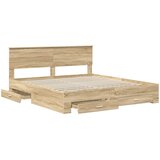  Krevetna konstrukcija s uzglavljem Sonoma hrast 200 x 200 cm | shoptok.hr