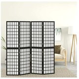  Zložljiv 4-delni paravan japonski stil 160x170 cm črne barve | Shoptok.si