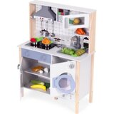 ECO TOYS Drvena kuhinja za decu sa zvukovima, led svetlom,rernom,mašinom i kuhinjskim priborom ( TL403005 ) | ePonuda.com