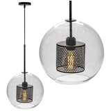 Toolight staklena viseća svjetiljka crna loft APP559-1CP 30cm | shoptok.hr